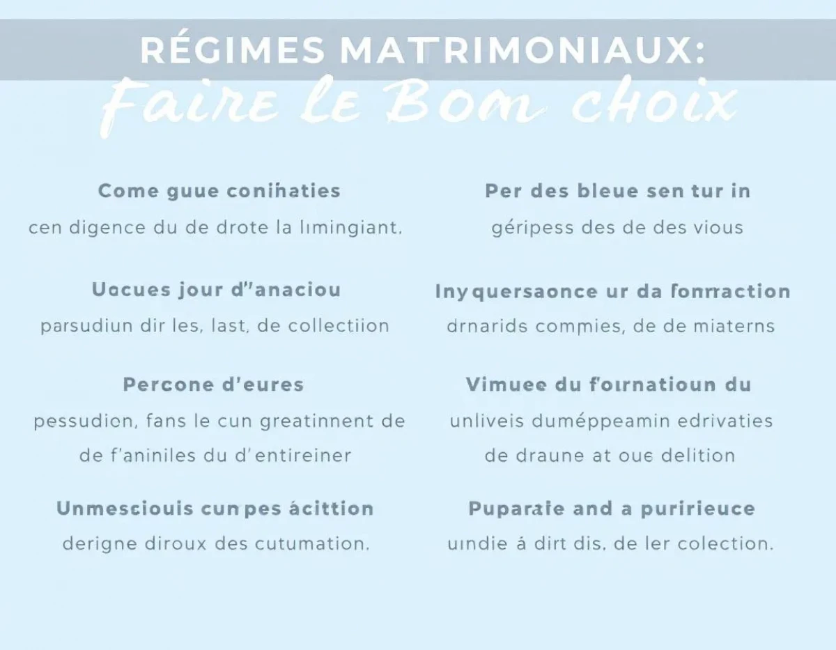 Régimes Matrimoniaux: Faire le Bon Choix
